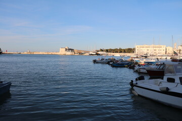 Fototapeta premium Dusk at Trani on the Mediterranean Sea, Italy 