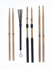 musical drumsticks isolated on white background