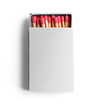 Top view matchbox isolated
