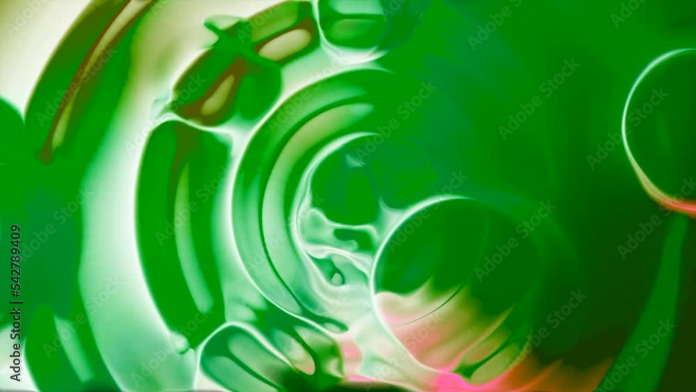 Aufkleber colorful abstract liquid spinning with bubbles. motion. circles on surface of colorful bright liquid