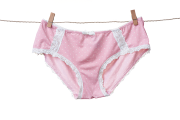 Women's panties hanging on rope 