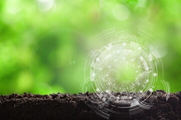 Eco infographic on beautiful nature background