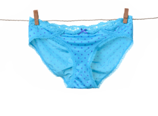 Women's panties hanging on rope