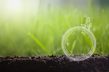 Eco infographic on beautiful nature background