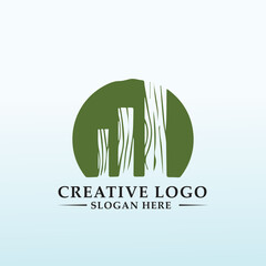 Design a clean woodland icon and crisp logo for an investment firm