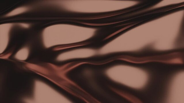 Close up shot of morphing bronze colored liquid metal. 3D animation or motion design