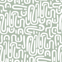 abstract seamless white pattern on light green background
