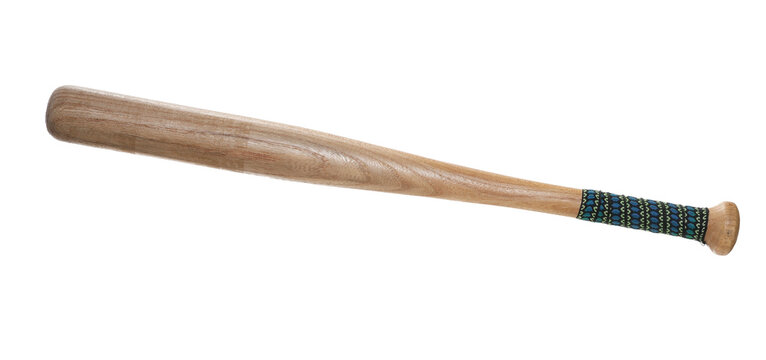 Wooden baseball bat isolated on white  