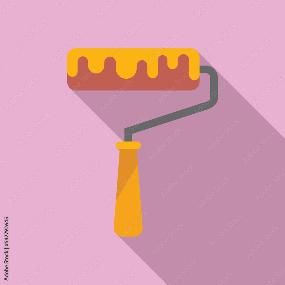 Poster redesign paint roller icon flat vector. web ui. studio project