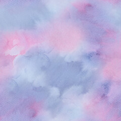 Watercolor washes, spots, blurs of blue, lilac and pink colors. Delicate background seamless pattern from the collection of WEDDING FLOWERS. For decoration and design of fabrics, textiles, prints © NATASHA-CHU