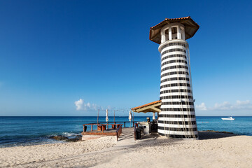 Lighthouse on Dominicus beach, Dominican Republic
