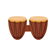 African hand drum or bongo drum in vector icon