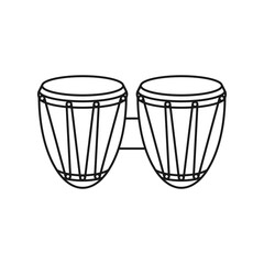 African hand drum or bongo drum in vector icon