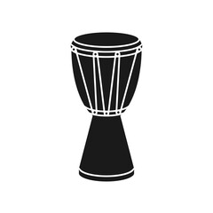African hand drum or djembe drum in vector icon