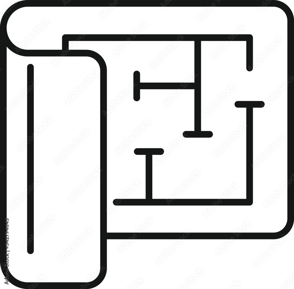 Poster redesign project icon outline vector. web ux. build page