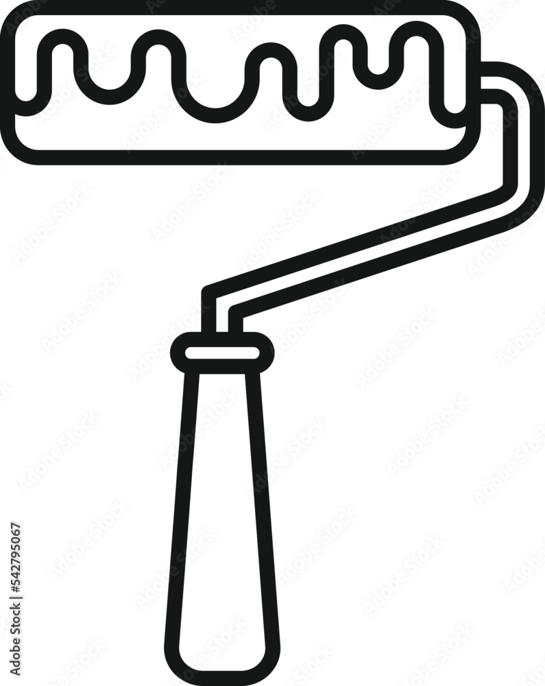 Poster redesign paint roller icon outline vector. web ui. studio project