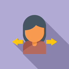Girl market share icon flat vector. Segment chart. Business lead