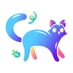 Isolated Bad lucky cat Halloween season Vector