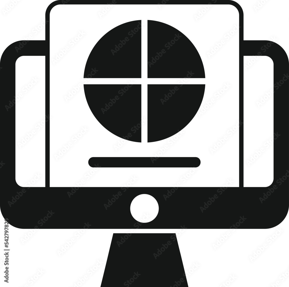 Poster segment chart icon simple vector. market target. business share
