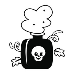 Isolated poison bottle HAlloween icon Vector