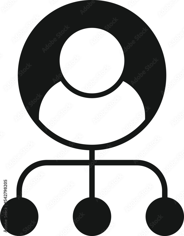 Poster man segment market icon simple vector. target customer. business share