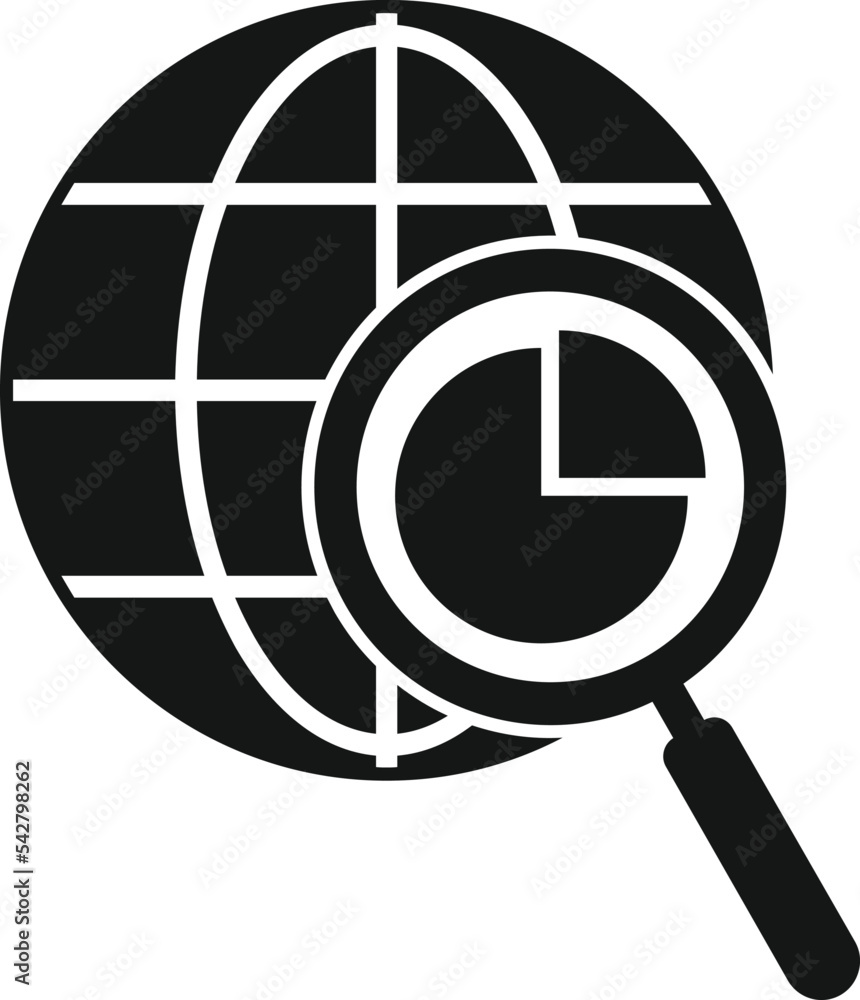 Poster global market icon simple vector. target segment. business share