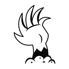 Isolated scary zombie hand HAlloween icon Vector