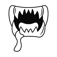 Isolated scary mouth icon Halloween season Vector