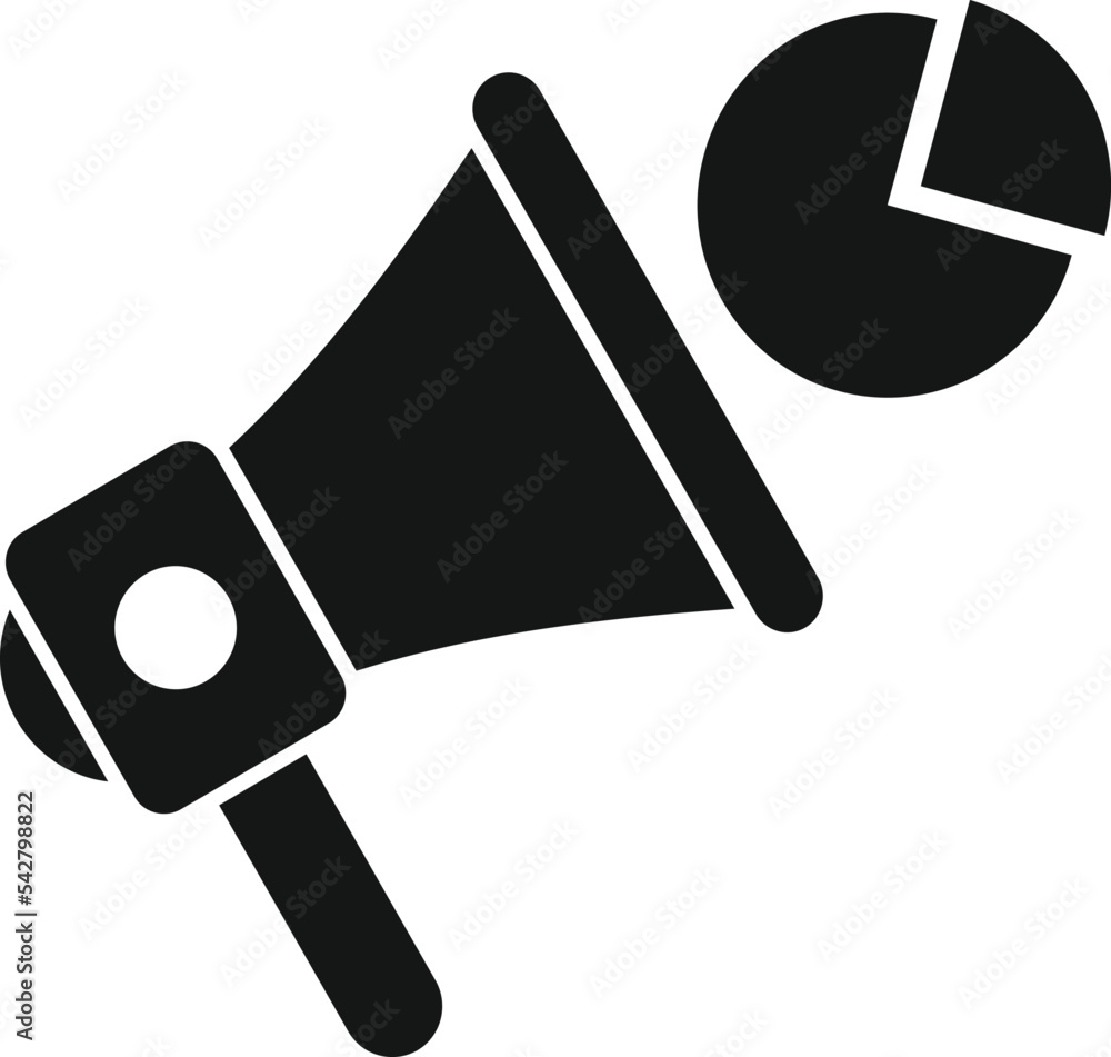 Poster megaphone market segment icon simple vector. customer target. business share