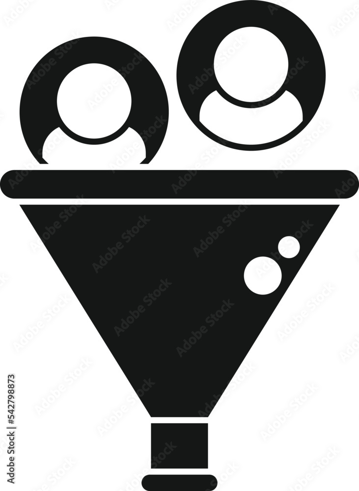 Sticker Market funnel icon simple vector. Customer target. People share