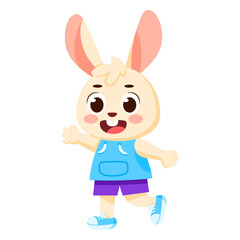 Isolated happy male rabbit character Vector