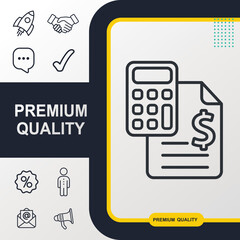 calculate funds icon graphic element. Modern design.