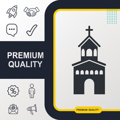 church icon graphic element. Modern design.