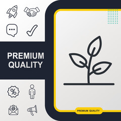 Leaves icon graphic element. Modern design.