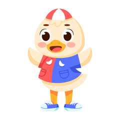 Isolated happy male duck character Vector