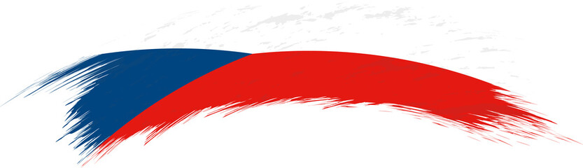 Flag of Czech Republic in rounded grunge brush stroke.