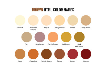 Brown HTML color names supported by modern browsers