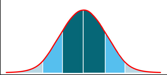 Mathematical conception of the Gaussian distribution (Bell Curve). Vector illustration.