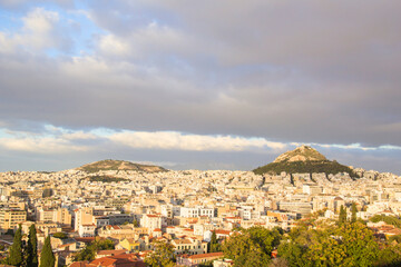 Fototapeta na wymiar Beautiful view of the Lycabettus Hill in Athens, Greece