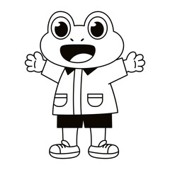 Isolated happy male frog character Vector