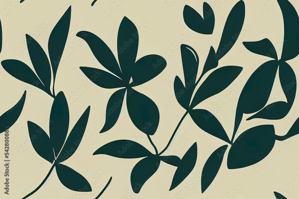 Poster scandinavian seamless pattern with leaf. simple minimalistic wallpaper pattern with nature element. 