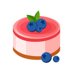  strawberry mousse blueberry piece of cake with vector