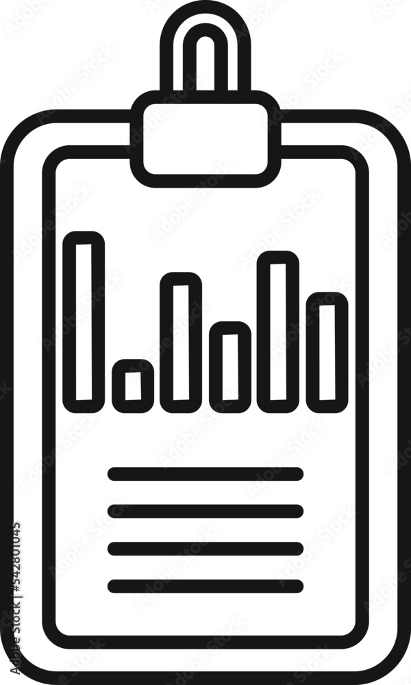 Sticker Business clipboard icon outline vector. Market target. People chart