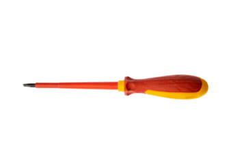 flat screwdriver yellow and red on transparent background png