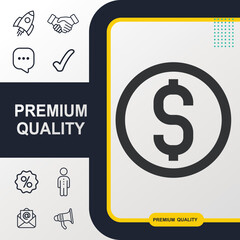 Dollar icon graphic element. Modern design.