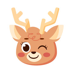 Isolated cute reindeer avatar character Vector