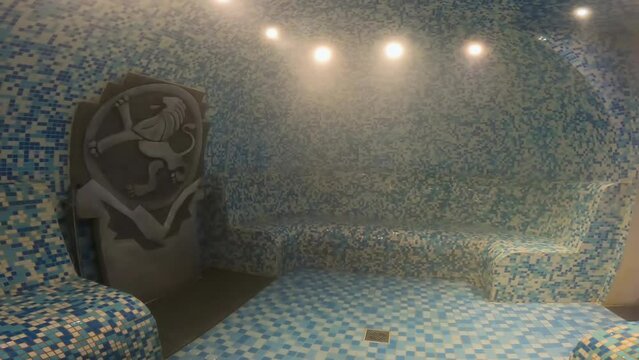 Steam bath in Ozren Thermal Baths in Petrovo, Bosnia and Herzegovina. 
