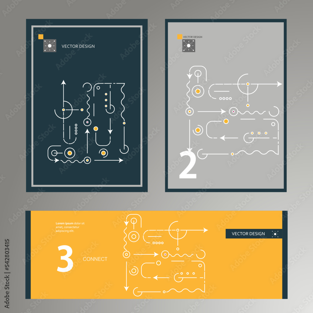 Aufkleber abstract technology circuit board. connect lines, circles and other shapes on background
