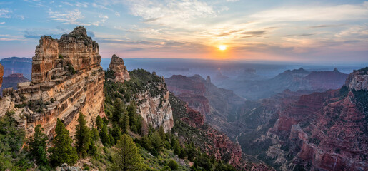 Sunrise at the Roosevelt Point Overlook - Grand Canyon National Park - North Rim 