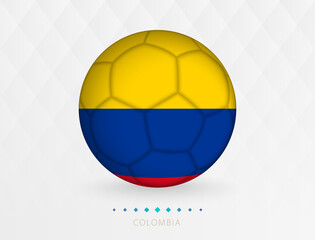 Football ball with Colombia flag pattern, soccer ball with flag of Colombia national team.